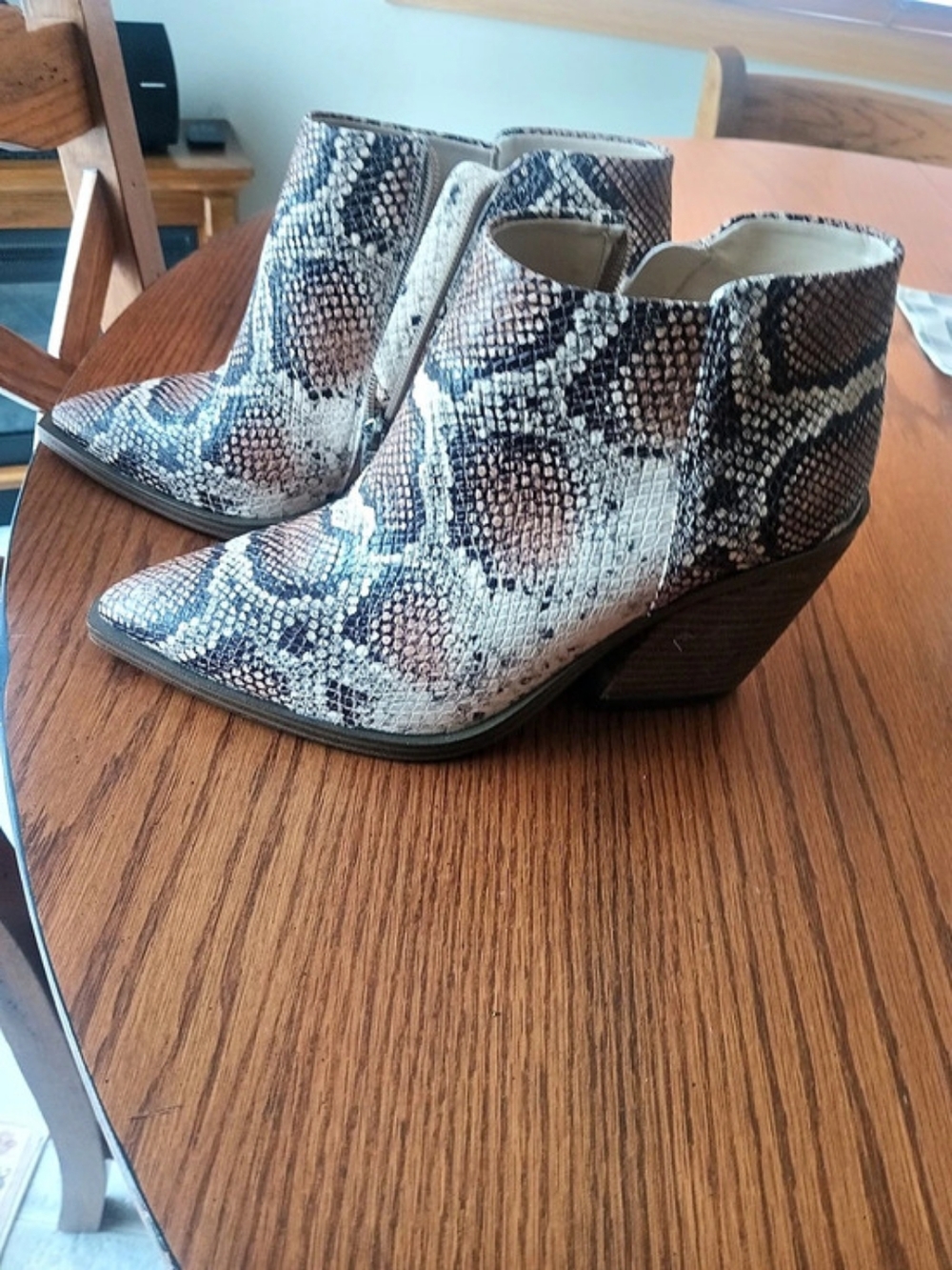 Vince Camuto Gigietta Bootie Women's Snake Print Ankle Booties